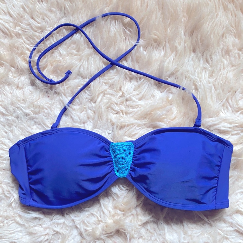 Aerie Blue Bandeau Bikini Top with Removable Strap